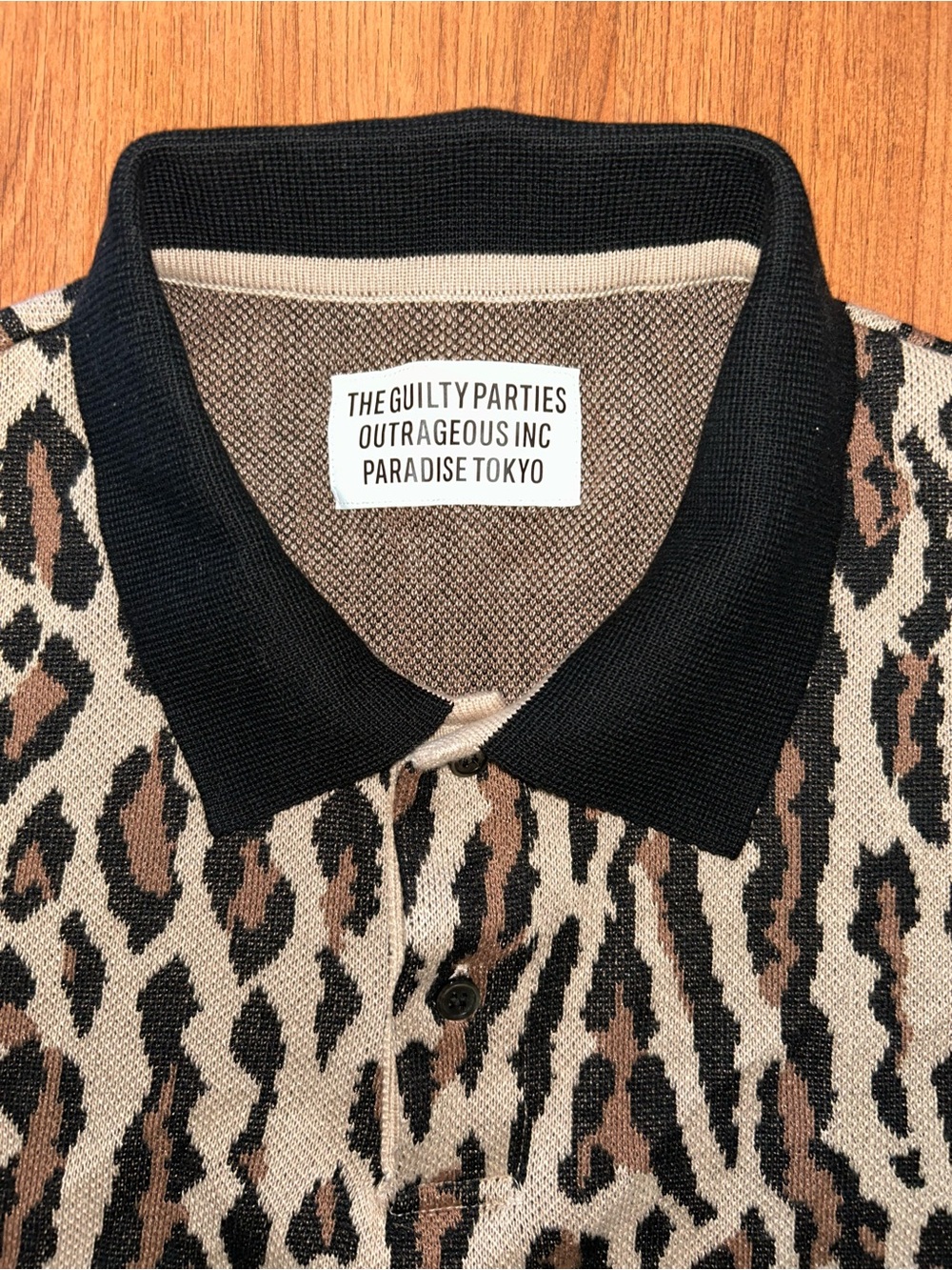 Wacko Maria - Leopard-Jacquard Polo Shirt  XL